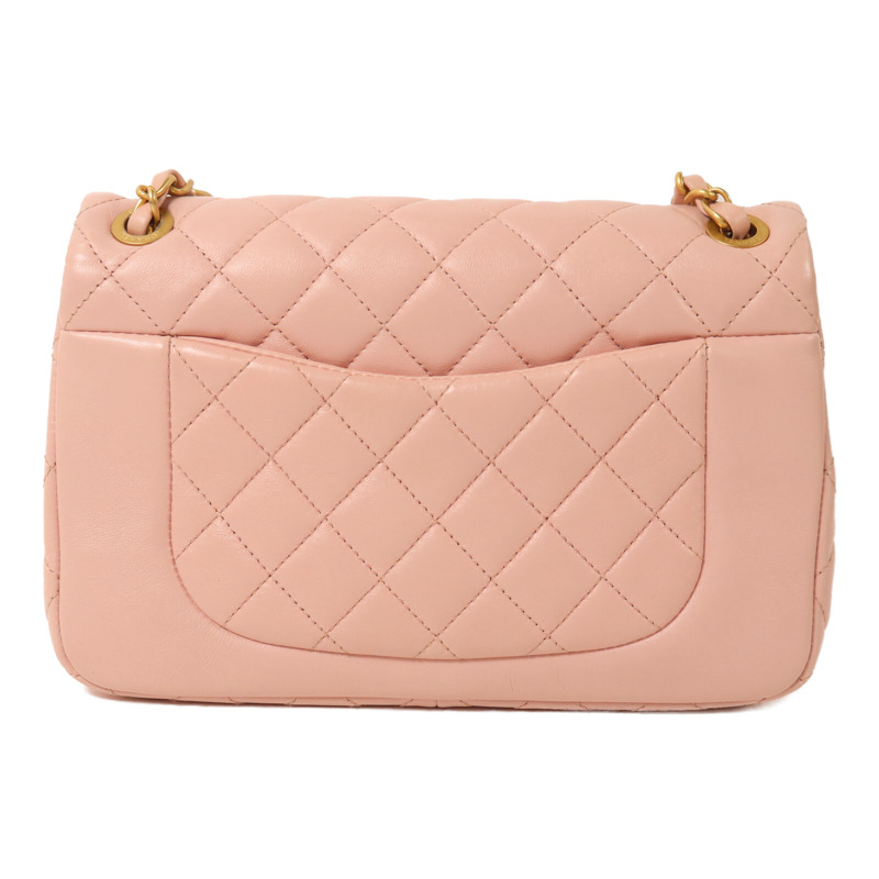 CHANEL 羊皮皮革Chain Flap Bag鏈帶肩背袋-1