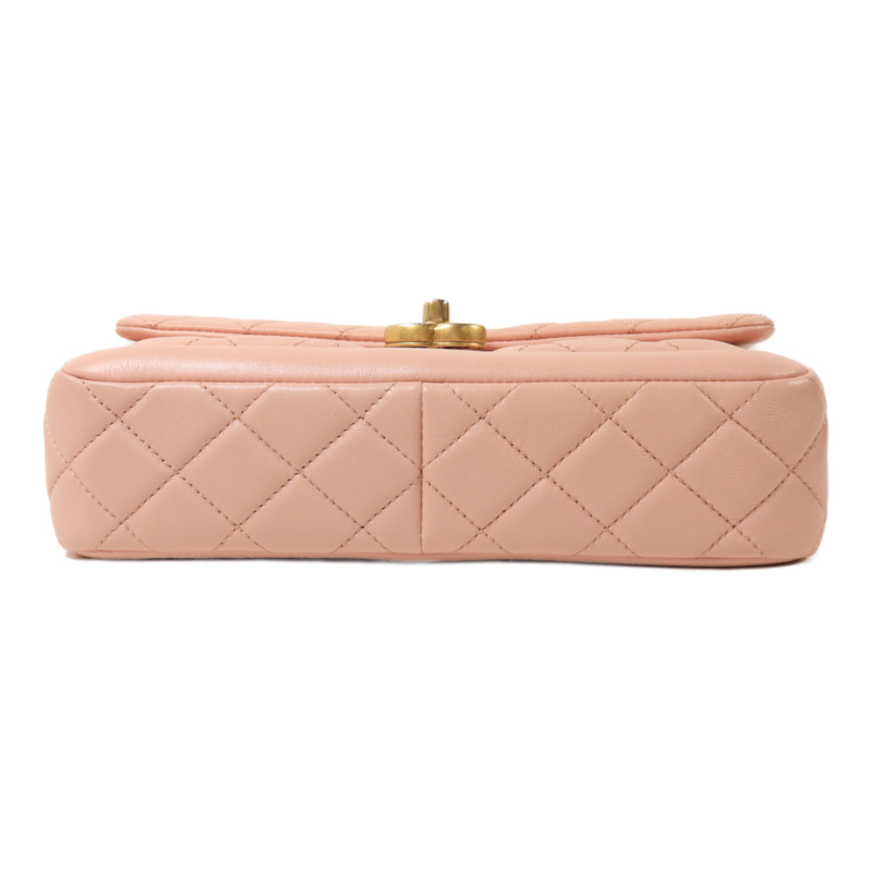 CHANEL 羊皮皮革Chain Flap Bag鏈帶肩背袋-3