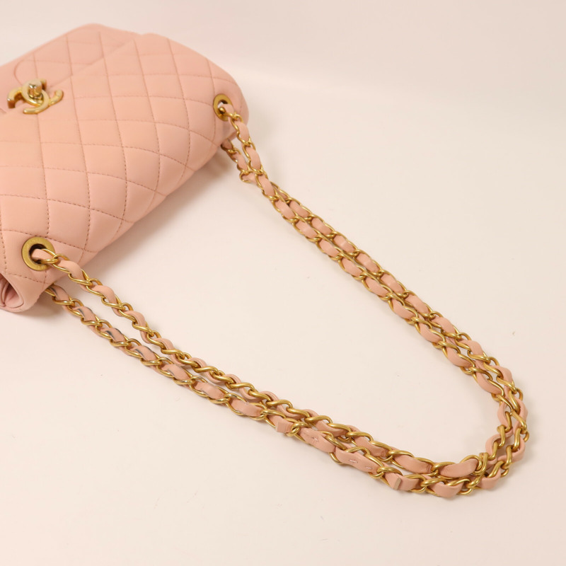 CHANEL 羊皮皮革Chain Flap Bag鏈帶肩背袋-7