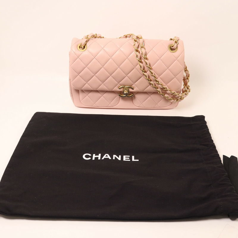 CHANEL 羊皮皮革Chain Flap Bag鏈帶肩背袋-8