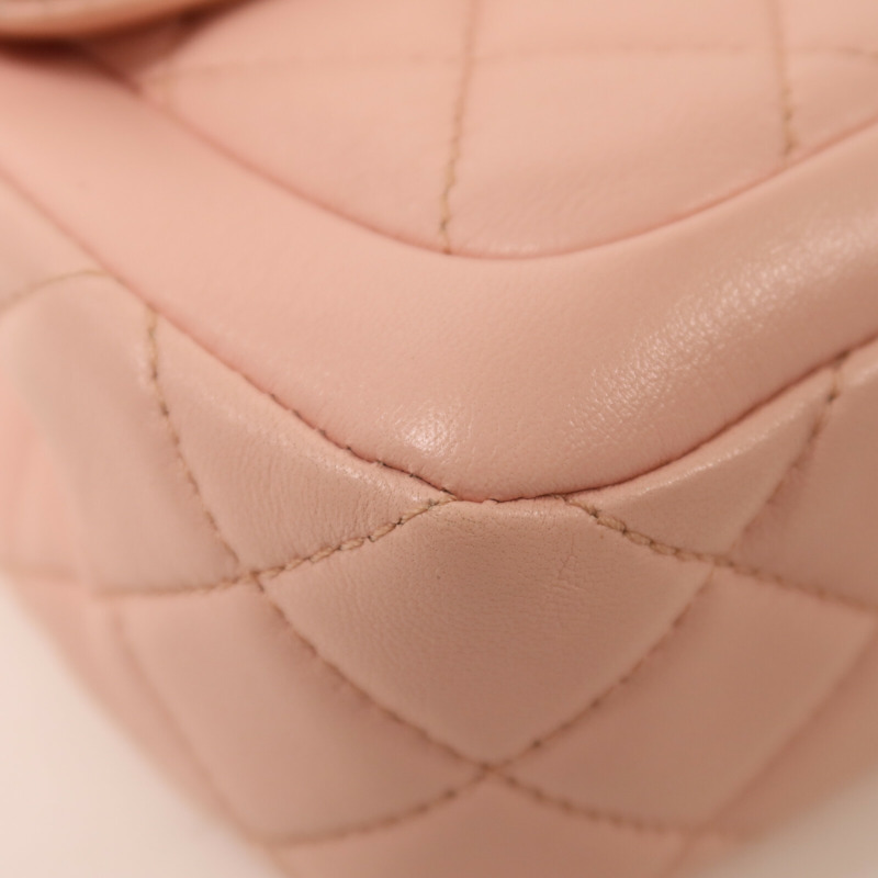 CHANEL 羊皮皮革Chain Flap Bag鏈帶肩背袋-10