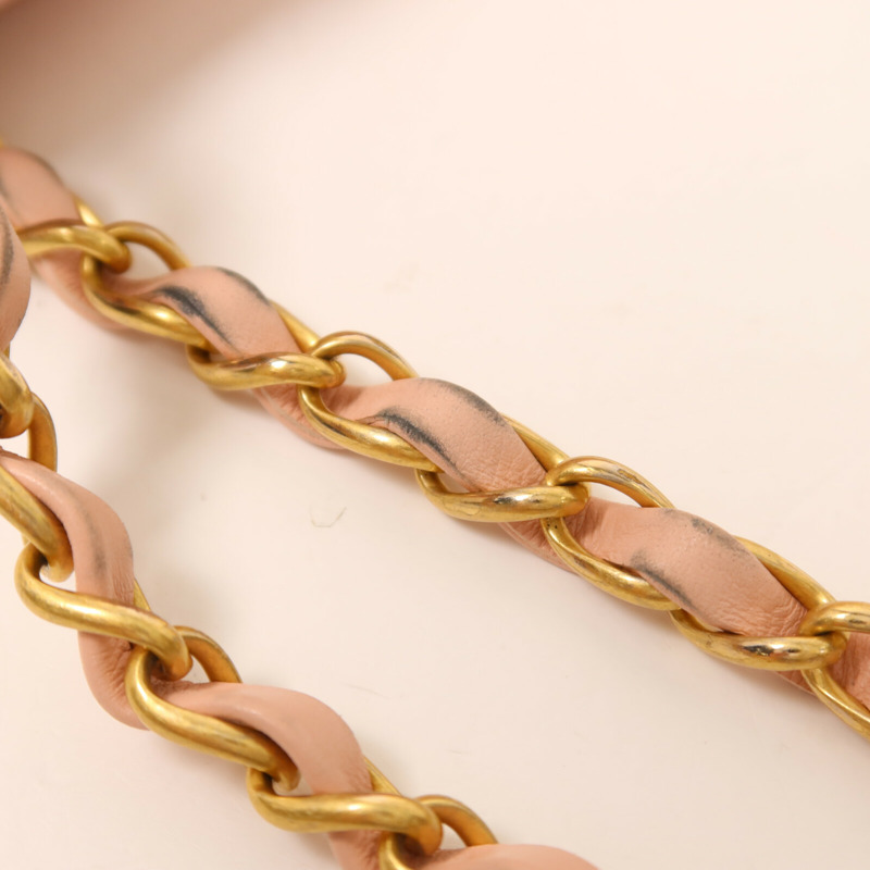 CHANEL 羊皮皮革Chain Flap Bag鏈帶肩背袋-14