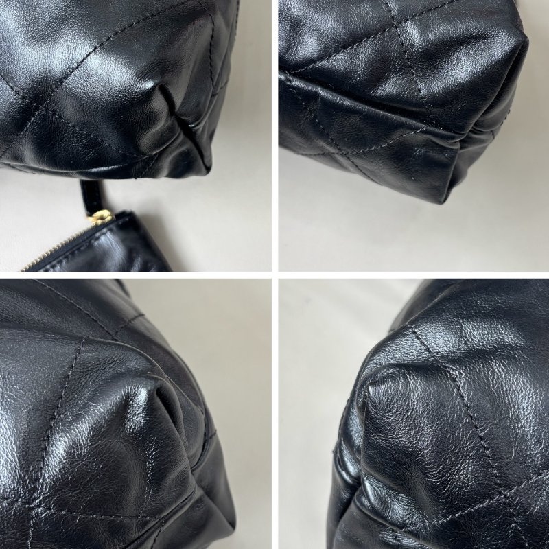 近新品 香奈兒/Chanel 黑金22bag小號垃圾袋 芯片款-8