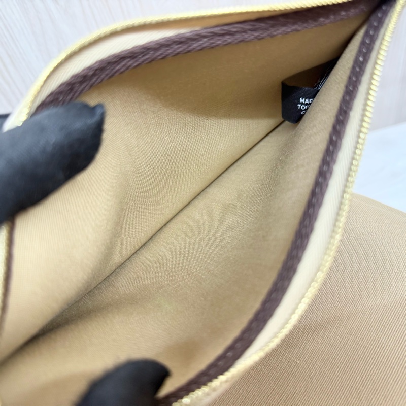 Hermes烏木色拚淺棕帆布Herbag31手提肩背包-9
