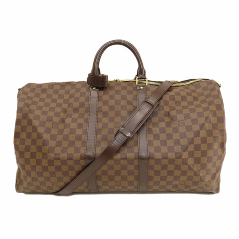 路易威登 N41414 Keepall Bandoulière 55 Damier Ebene 帆布波士頓包 女士路易威登 LOUIS VUITTON
