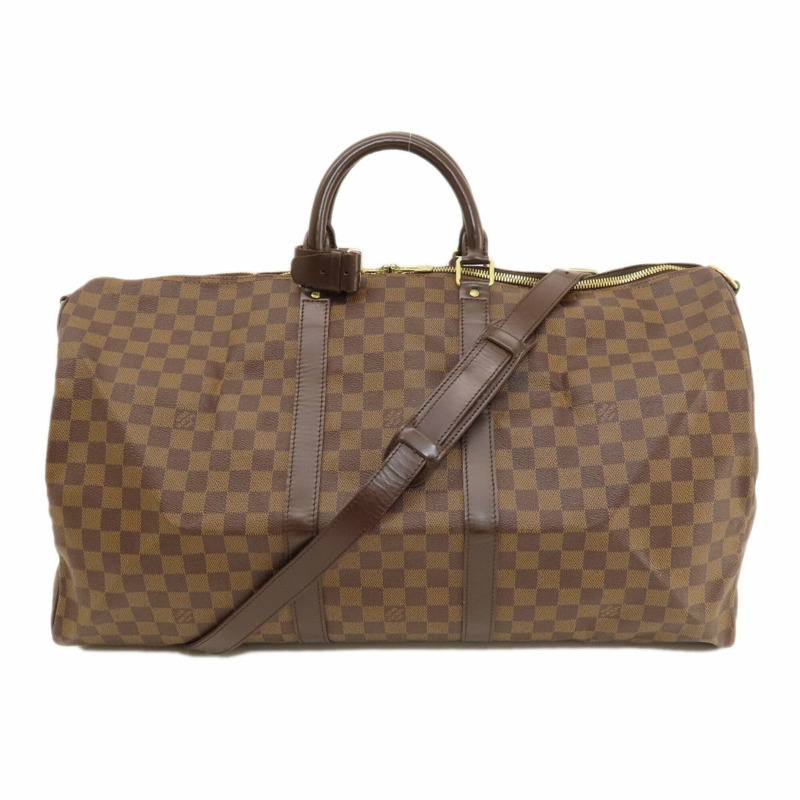 路易威登 N41414 Keepall Bandoulière 55 Damier Ebene 帆布波士頓包 女士路易威登 LOUIS VUITTON-0