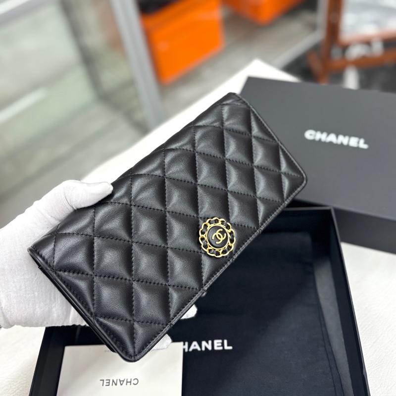 Chanel 24S芯片 黑金羊皮Clutch手拿包 尺寸22*10-2