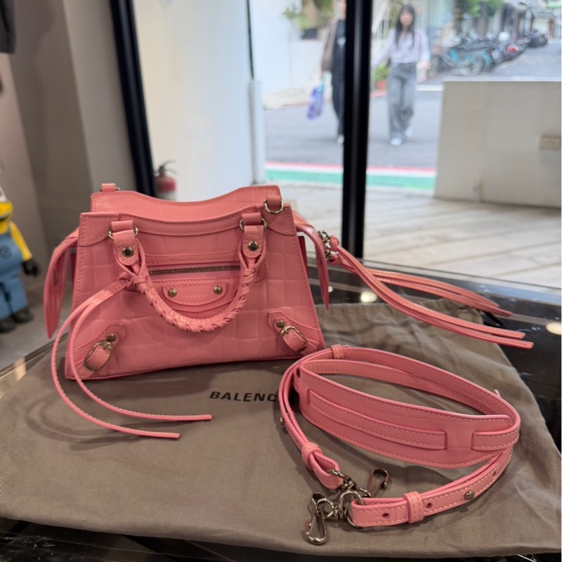 近全新🌟Balenciaga 巴黎世家 Neo Classic XS 鱷魚壓紋 粉色｜Classic Trend CT精品｜台北東區實體-0
