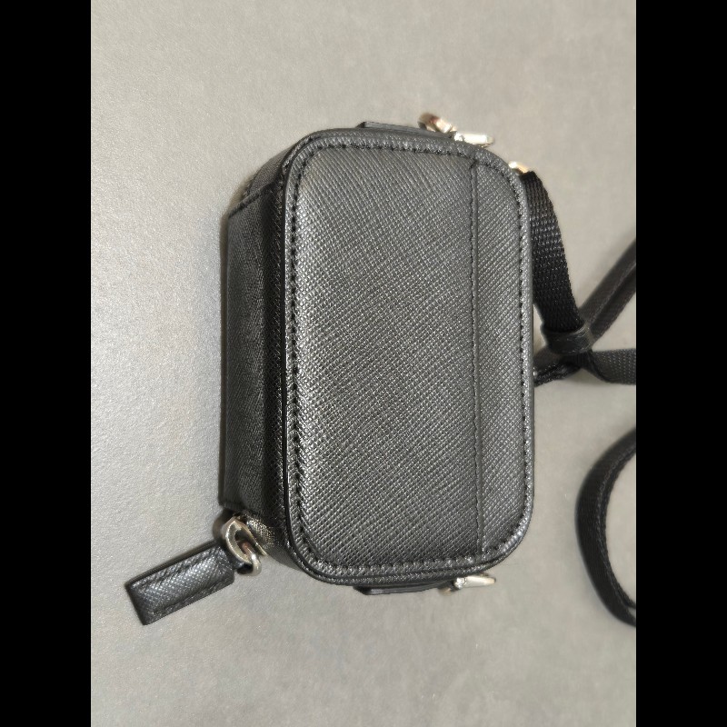 PRADA 普拉達 Saffiano 可拆斜背防刮牛皮零錢卡片小包-3