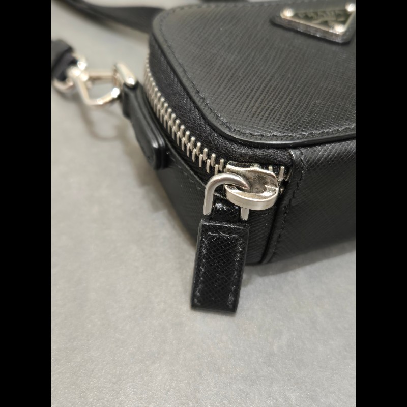 PRADA 普拉達 Saffiano 可拆斜背防刮牛皮零錢卡片小包-7