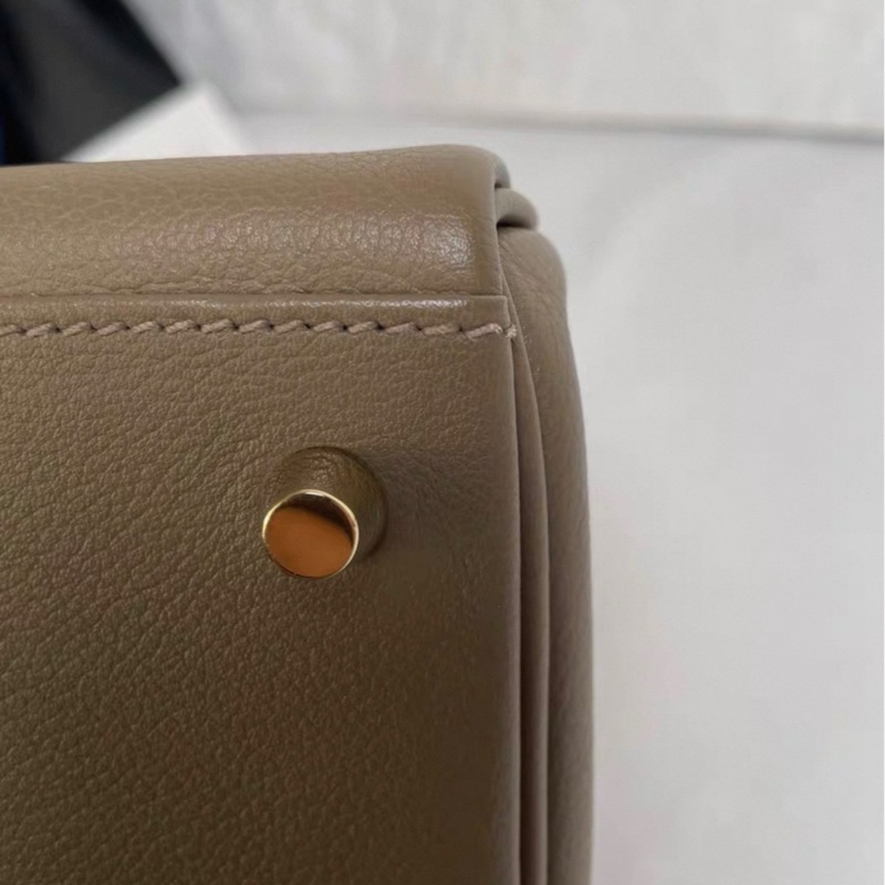 愛馬仕 Kelly 25 金扣 大象灰 x刻-17