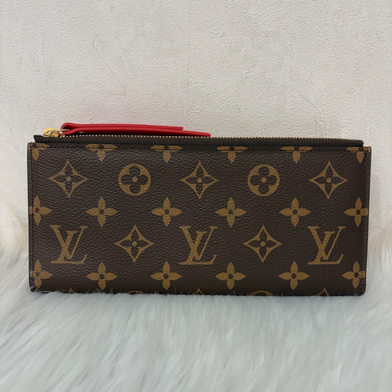 LV M61287 Adele 經典花紋 原花雙拉鍊 扣式 長夾-0