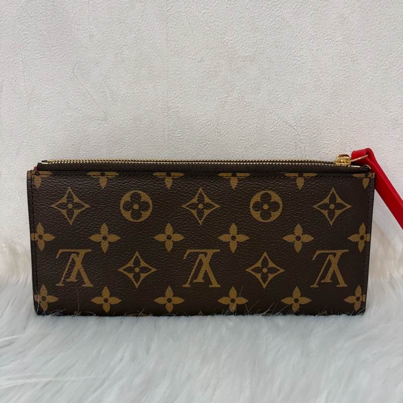 LV M61287 Adele 經典花紋 原花雙拉鍊 扣式 長夾-2