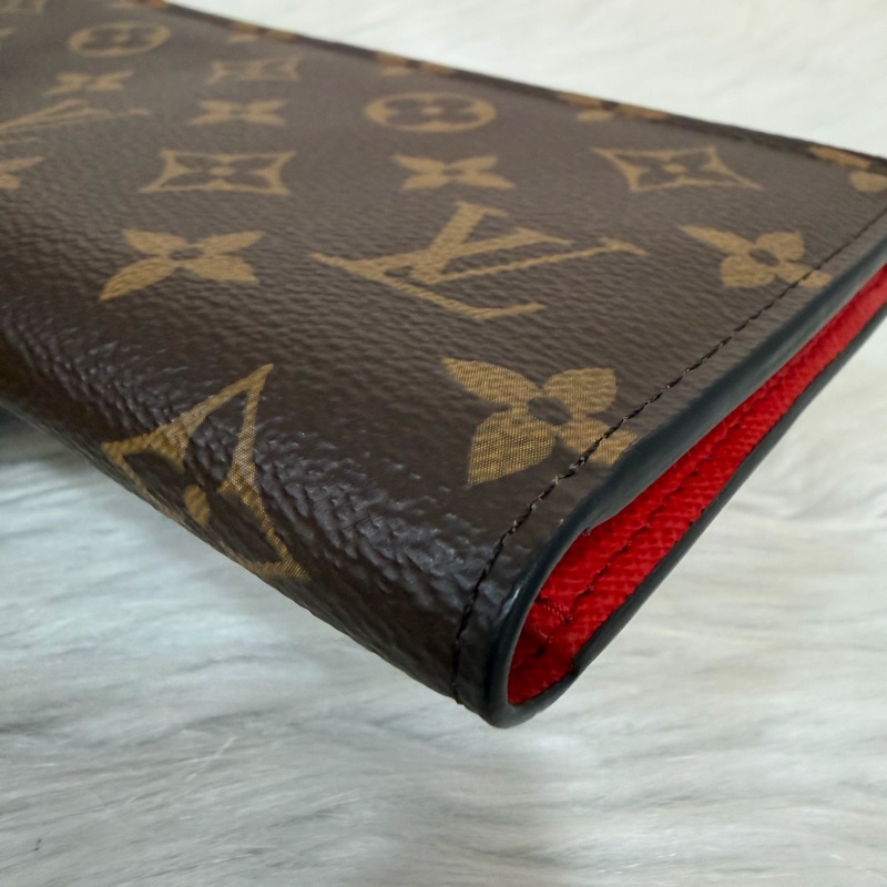 LV M61287 Adele 經典花紋 原花雙拉鍊 扣式 長夾-8