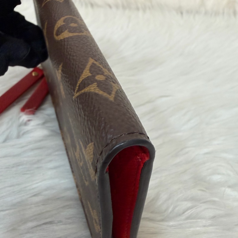 LV M61287 Adele 經典花紋 原花雙拉鍊 扣式 長夾-9