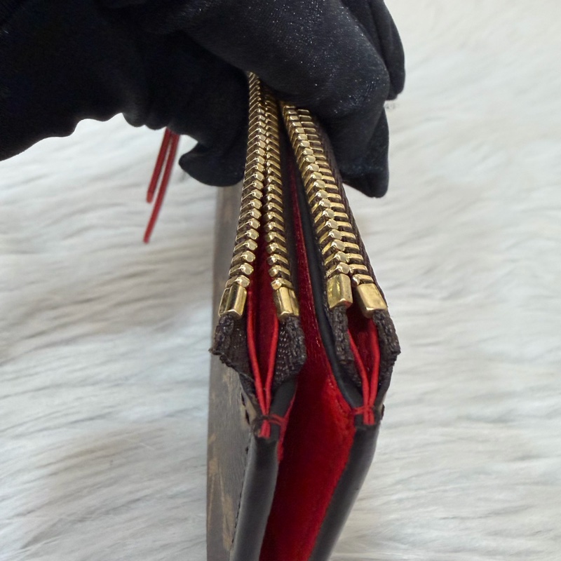 LV M61287 Adele 經典花紋 原花雙拉鍊 扣式 長夾-15