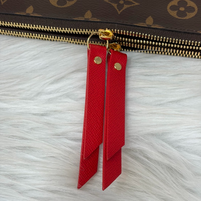 LV M61287 Adele 經典花紋 原花雙拉鍊 扣式 長夾-18