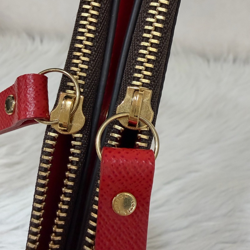 LV M61287 Adele 經典花紋 原花雙拉鍊 扣式 長夾-19