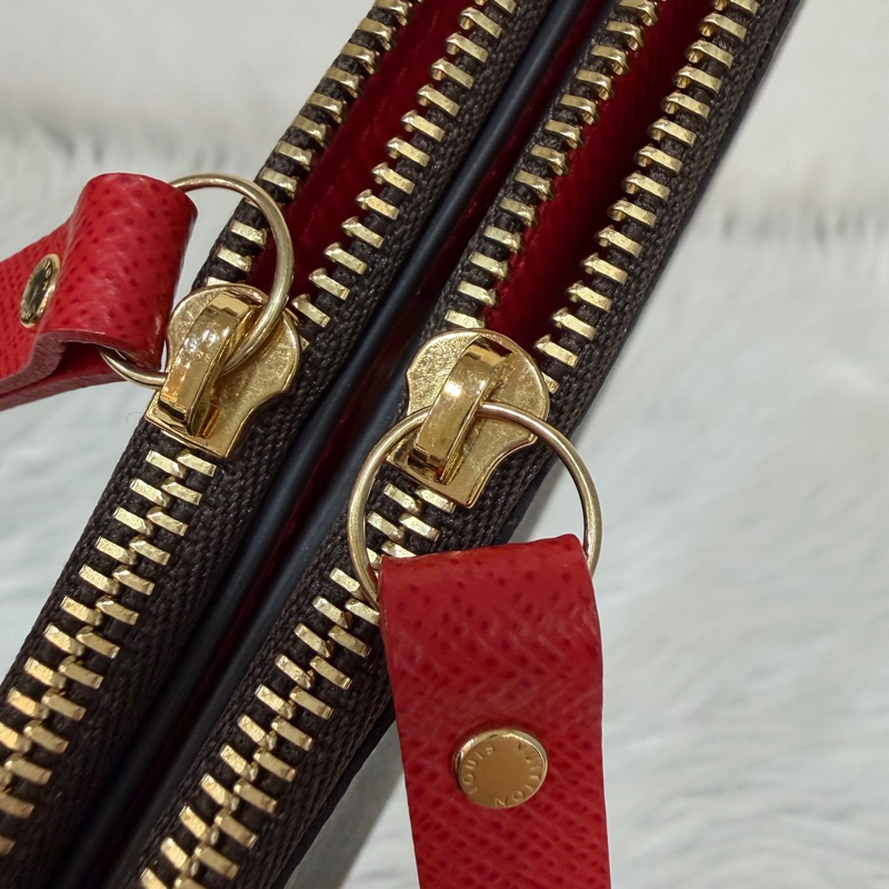 LV M61287 Adele 經典花紋 原花雙拉鍊 扣式 長夾-20