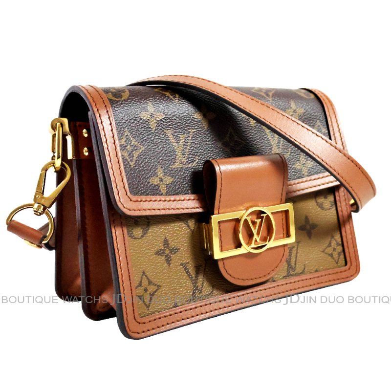 金鐸精品~2515 LOUIS VUITTTON LV路易威登M45959 Mini Dauphine達芙妮雙色拼接掀蓋側肩背包-2