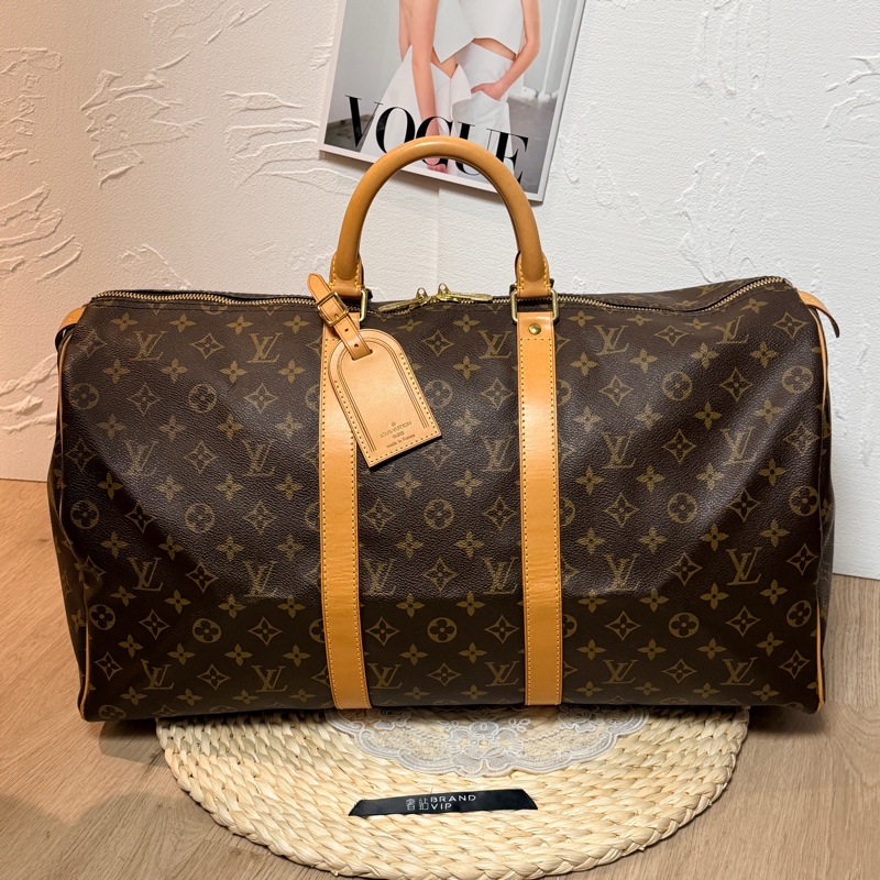 Louis Vuitton Monogram Keepall 50（近全新，塵袋、鎖、鑰匙、吊牌、手把皮環）-6