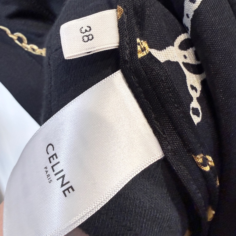 CELINE✨真絲鏈條百褶裙短裙#38-6