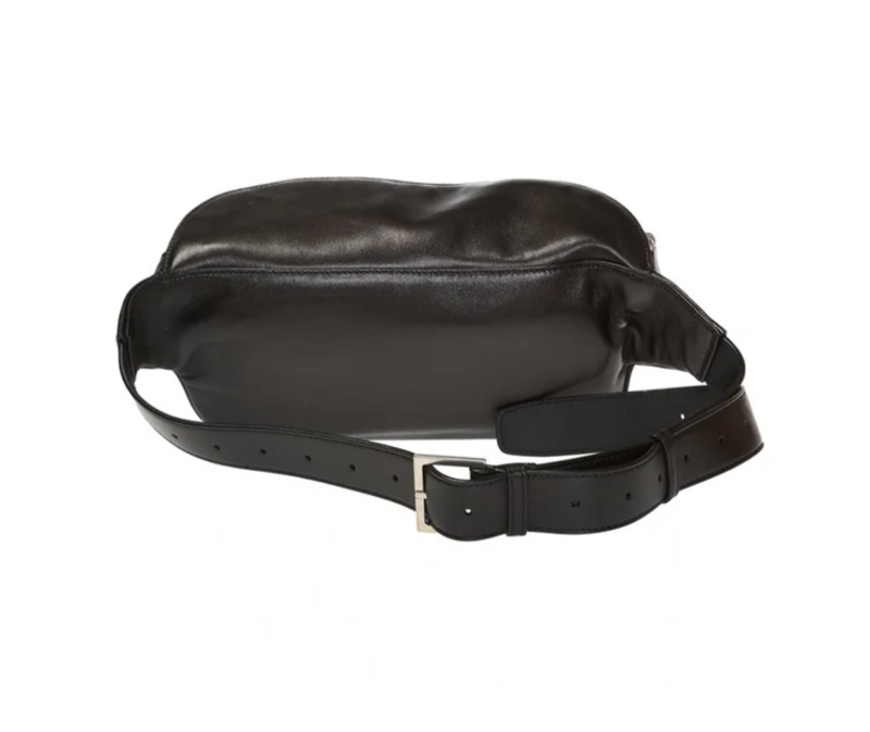 YSL 經典CLASSIC MONOGRAM金屬LOGO羊皮腰包(黑色)-2