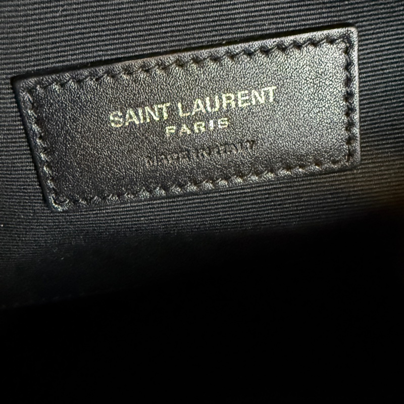 YSL 經典CLASSIC MONOGRAM金屬LOGO羊皮腰包(黑色)-8
