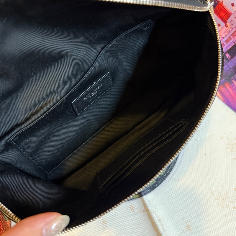 YSL 經典CLASSIC MONOGRAM金屬LOGO羊皮腰包(黑色)-9