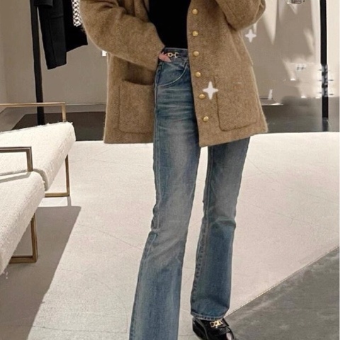 CELINE✨DYLAN UNION凱旋門金釦裝飾牛仔褲 日本製 #29