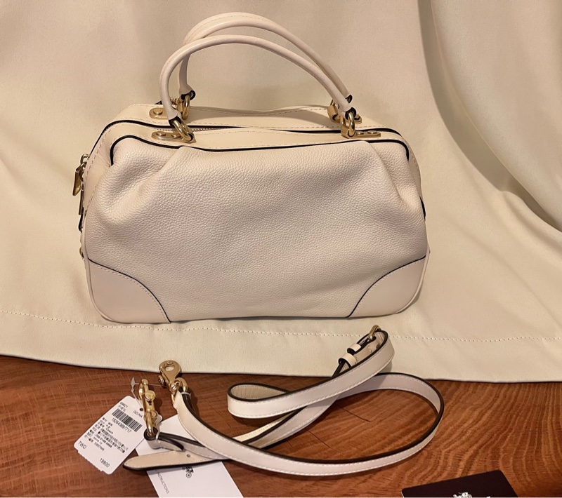 coach 60621 荔枝牛皮醫師包｜米白｜附背帶-1