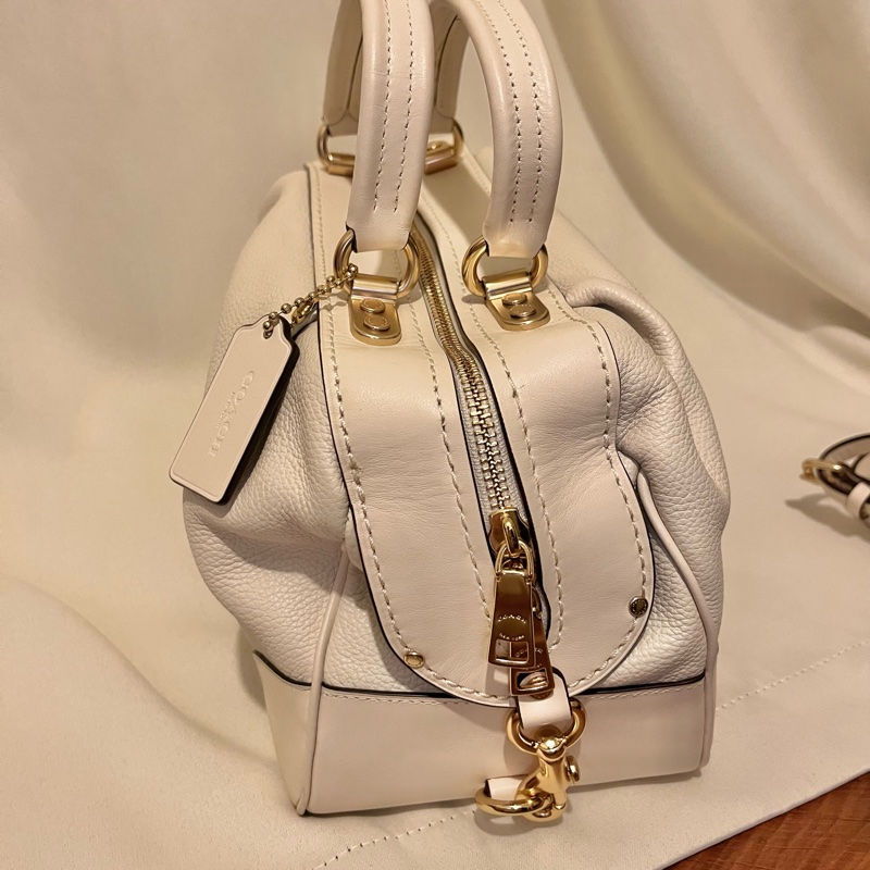 coach 60621 荔枝牛皮醫師包｜米白｜附背帶-14