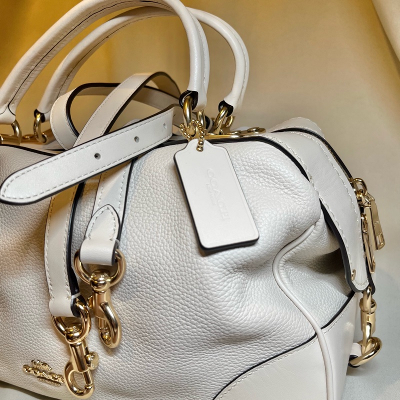 coach 60621 荔枝牛皮醫師包｜米白｜附背帶-16