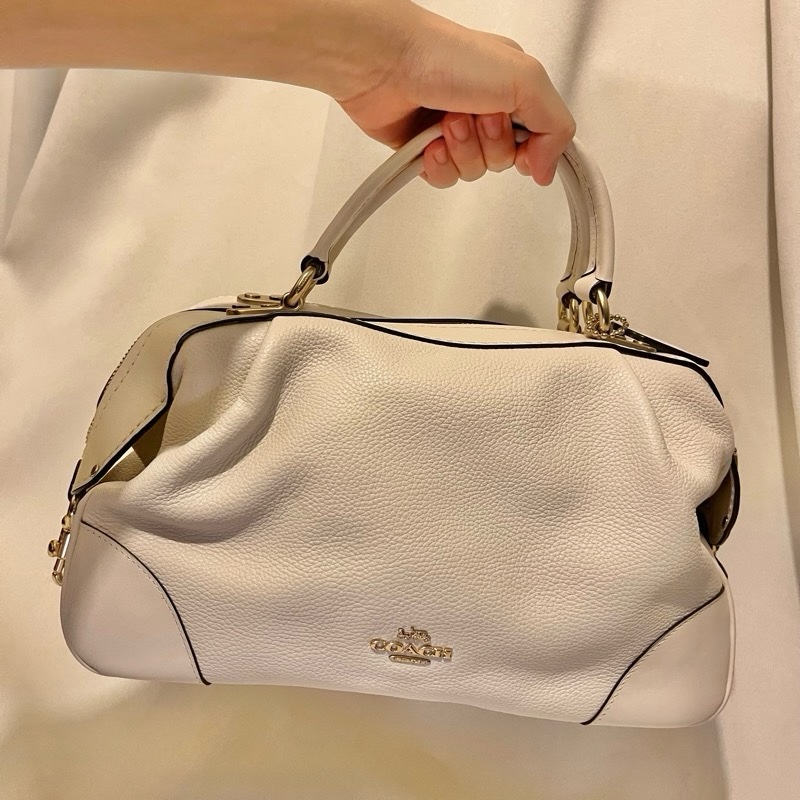 coach 60621 荔枝牛皮醫師包｜米白｜附背帶-2