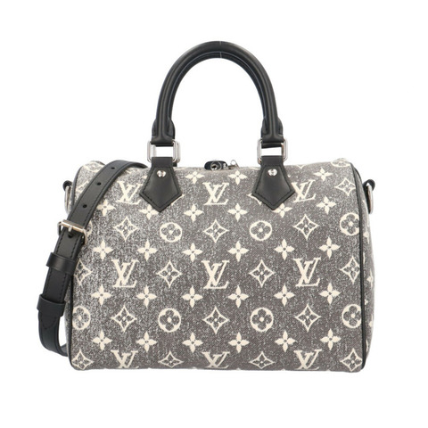 路易威登 Speedy 25 Bandoulière Monogram Jacquard Denim 單肩包，M21464 灰色，女士，LOUIS VUITTON 兩用