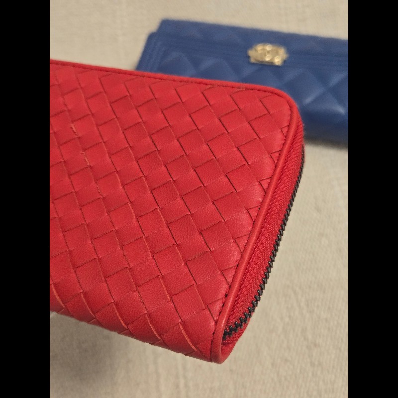 BOTTEGA VENETA 寶緹嘉 BV 經典小羊皮編織拉鍊長夾-3