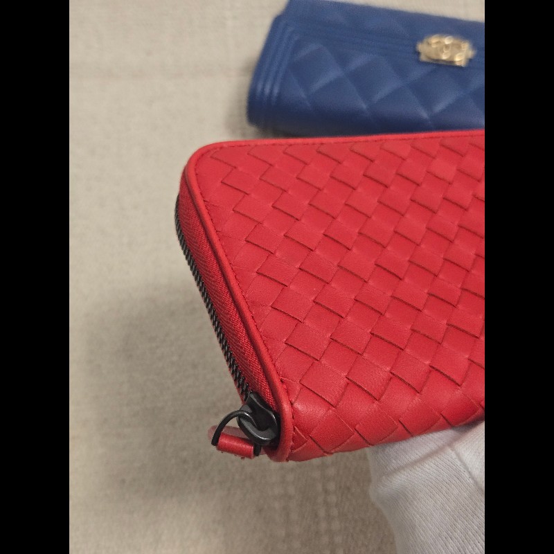 BOTTEGA VENETA 寶緹嘉 BV 經典小羊皮編織拉鍊長夾-4