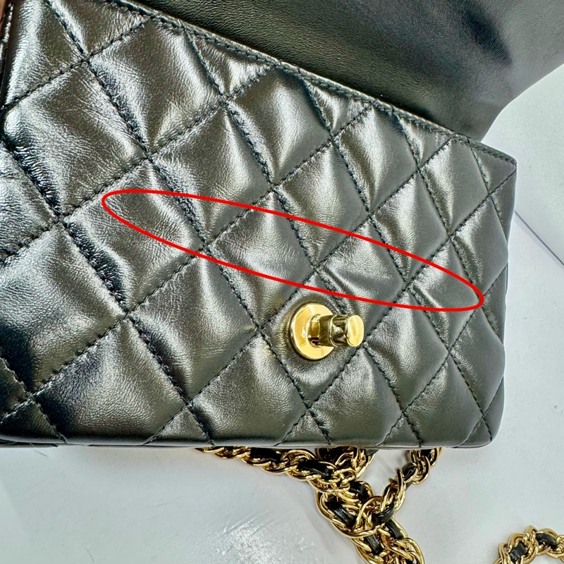 香奈兒 CHANEL 經典菱格紋亮面羊皮手提肩背兩用包 20公分 AS4023-9