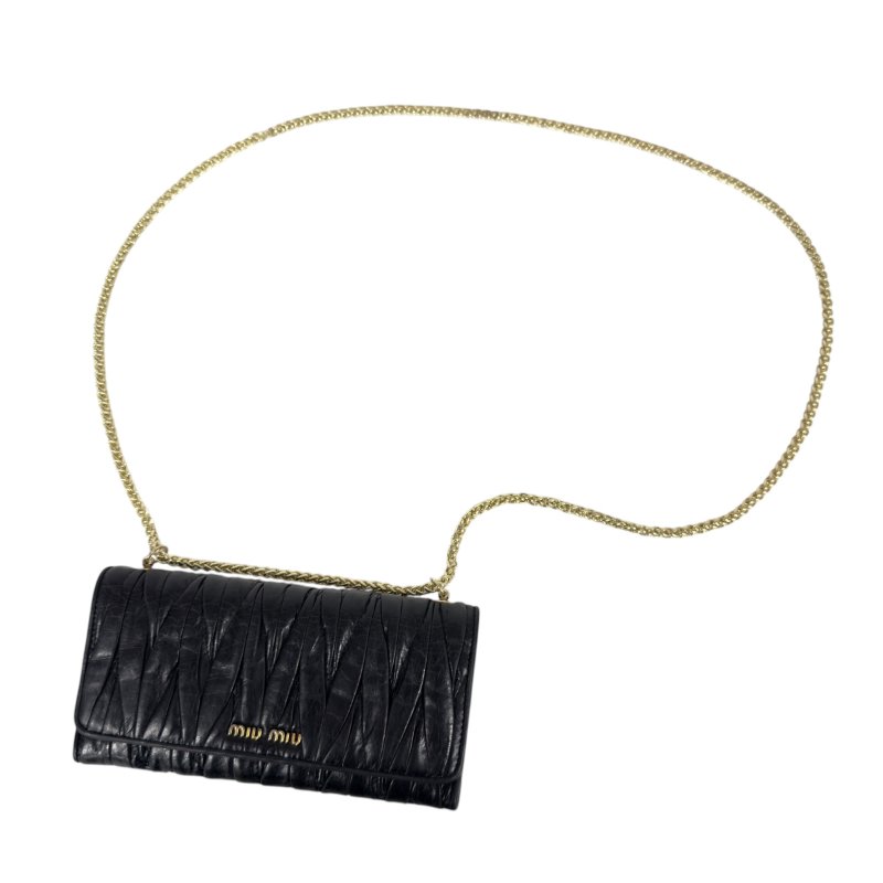 MIU MIU *自加鏈＞送無品牌扣＋無品牌鏈帶* Matelassé 皺摺 2用袋-0