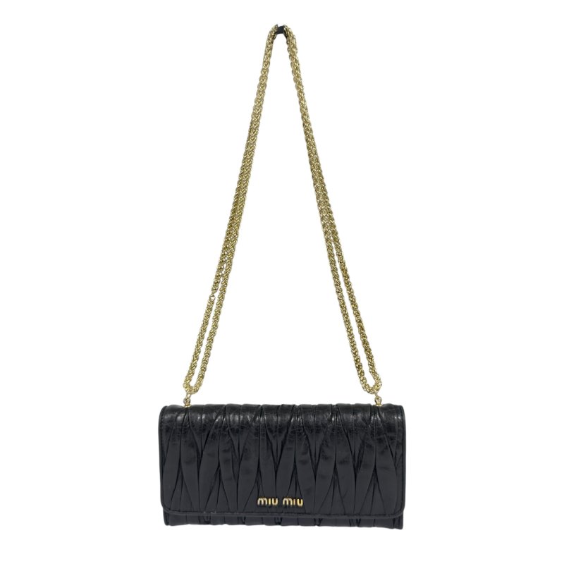 MIU MIU *自加鏈＞送無品牌扣＋無品牌鏈帶* Matelassé 皺摺 2用袋-1