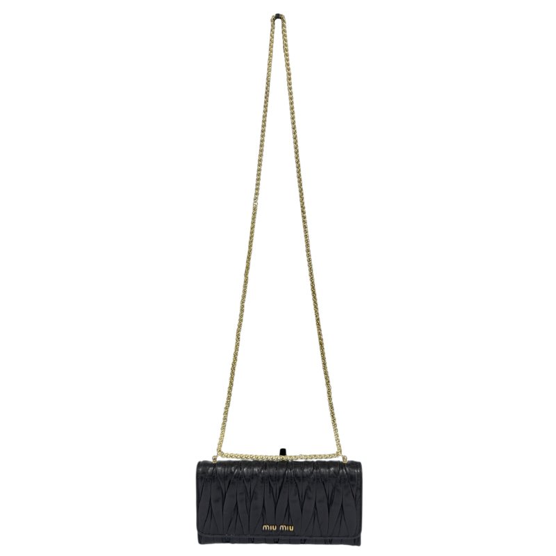 MIU MIU *自加鏈＞送無品牌扣＋無品牌鏈帶* Matelassé 皺摺 2用袋-2