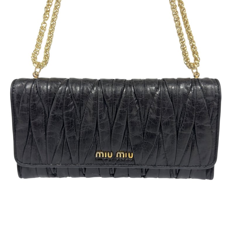 MIU MIU *自加鏈＞送無品牌扣＋無品牌鏈帶* Matelassé 皺摺 2用袋-3