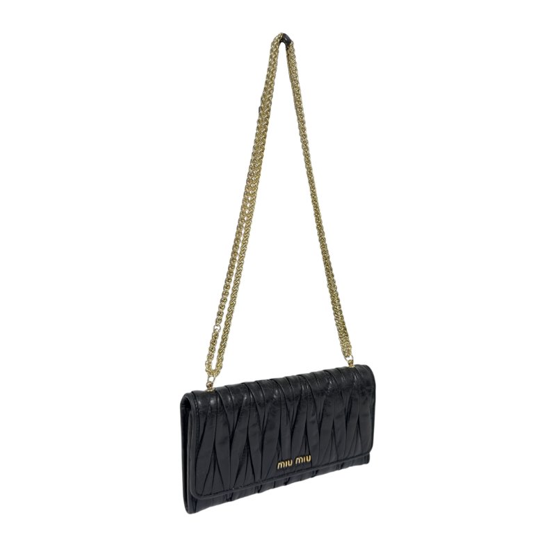 MIU MIU *自加鏈＞送無品牌扣＋無品牌鏈帶* Matelassé 皺摺 2用袋-5