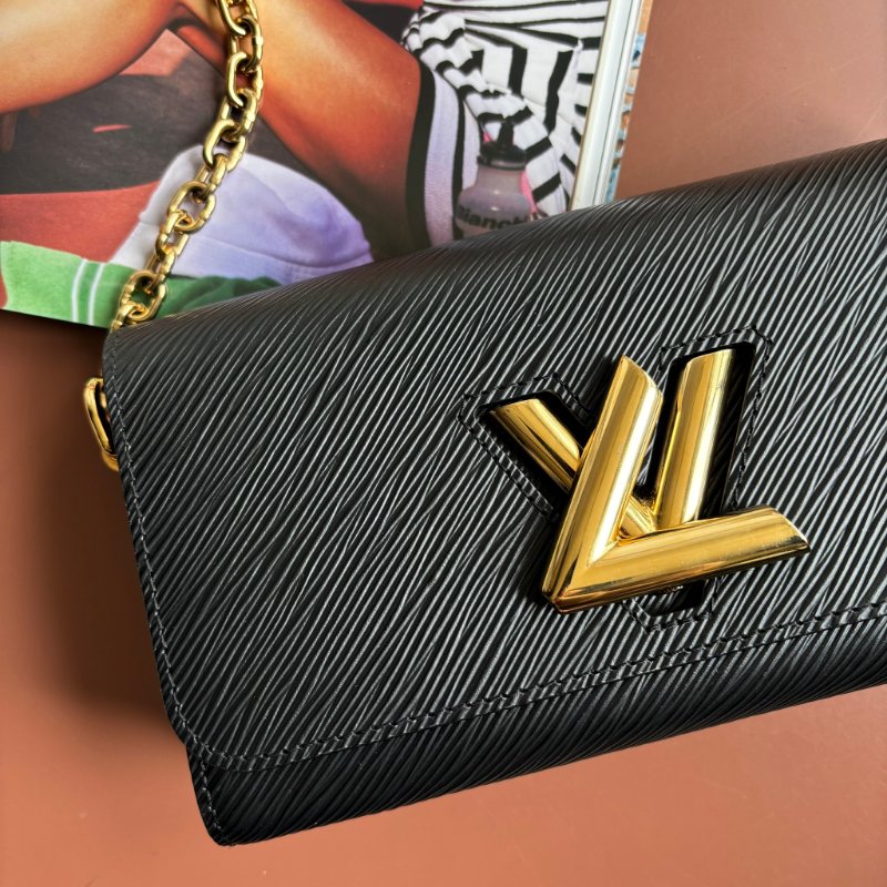 ::LOUIS VUITTON:: LV Twist 黑色EPI皮革金旋轉釦手提兩用包-2