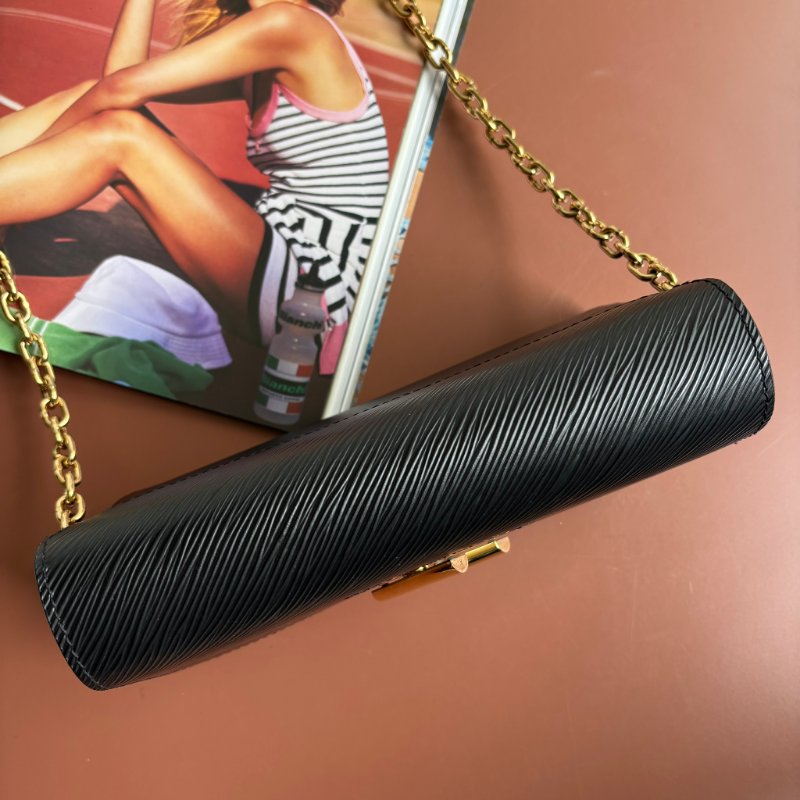 ::LOUIS VUITTON:: LV Twist 黑色EPI皮革金旋轉釦手提兩用包-4