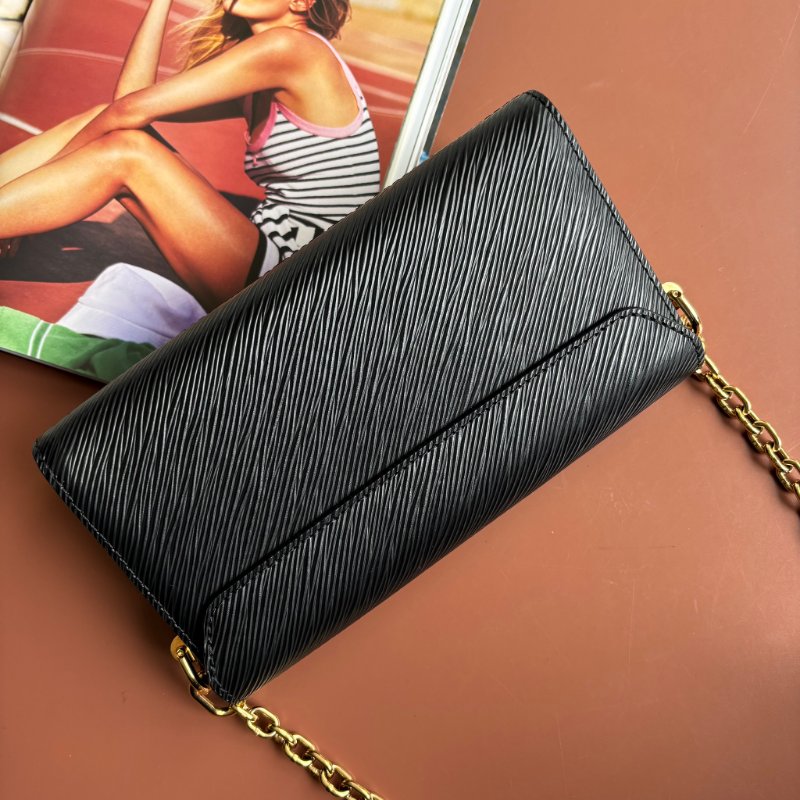 ::LOUIS VUITTON:: LV Twist 黑色EPI皮革金旋轉釦手提兩用包-5