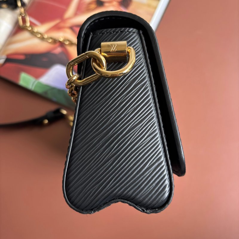 ::LOUIS VUITTON:: LV Twist 黑色EPI皮革金旋轉釦手提兩用包-6