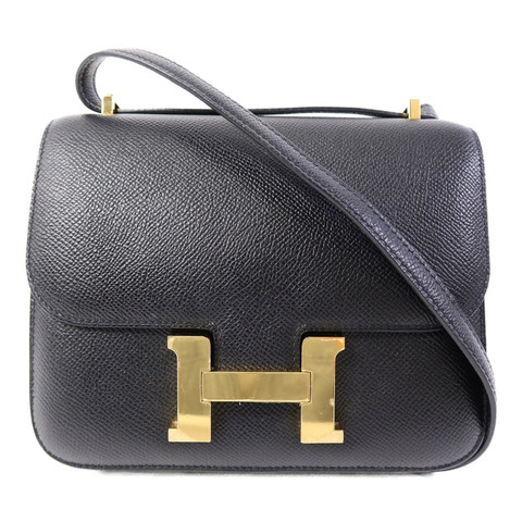 HERMES Epsom皮革Mini Constance肩背袋Noir