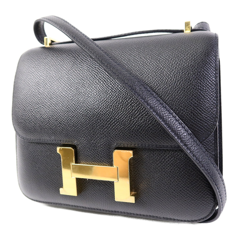HERMES Epsom皮革Mini Constance肩背袋Noir-2