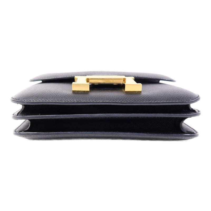 HERMES Epsom皮革Mini Constance肩背袋Noir-3